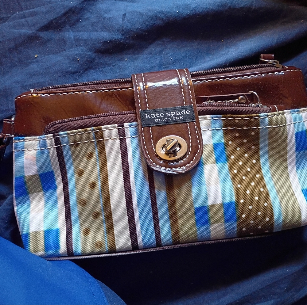 Kate Spade Blue and Brown Patterned Wallet